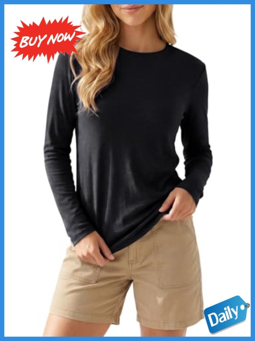 Merino Wool Lyocell Blend Women's Long Sleeve Tee Lightweight Breathable Sun